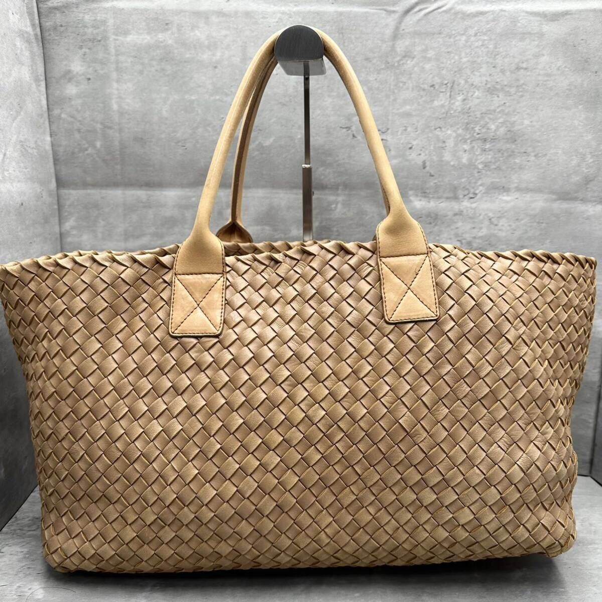 1円■世界限定200個■BOTTEGA VENETA ボッテガヴェネタ カバMM トートバッグ ボストン イントレチャート レザー メンズ レディース 大容量の画像2