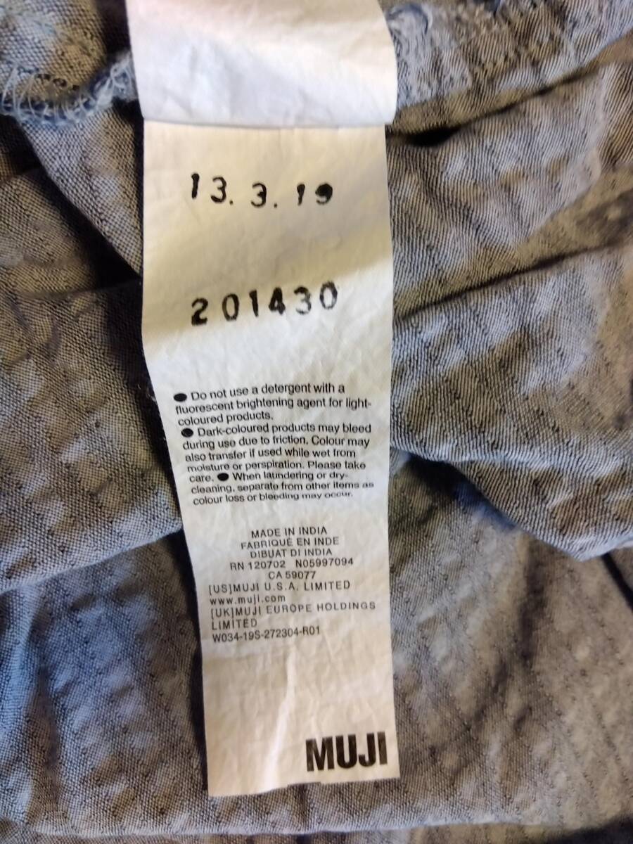 ★MUJI 無印良品 ボックスシーツ シングル グレー２枚セットUsed★100×200×30cm オーガニックコットン綿100％ サッカー生地 ベッドシーツ_画像5