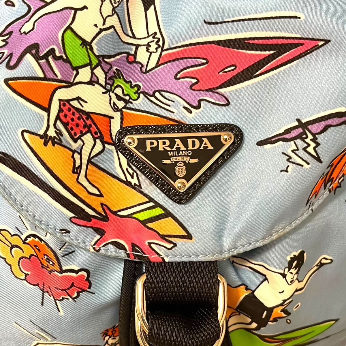 正規品 希少 PRADA プラダ リュック バックパック ミニ サーフィン ビーチ ハワイ ナイロン サフィアーノ_画像3