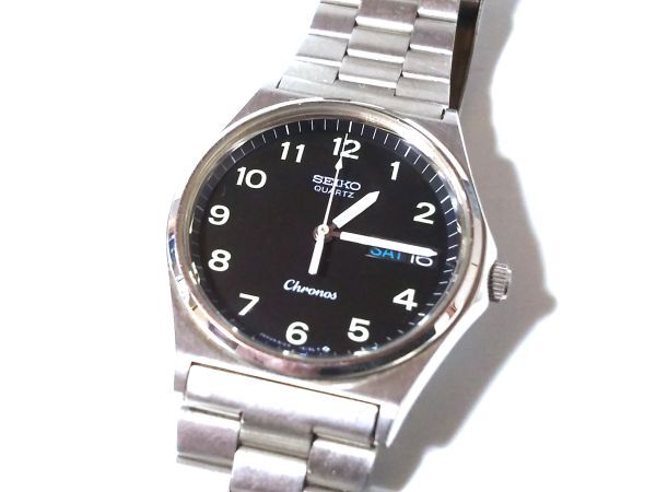 【Aa1】SEIKO/セイコー◇Chronos/クロノス/8123-6120/WJL058◇1983年製♂クオーツ/デイデイト/ブラック_画像1