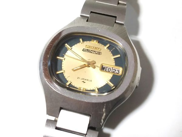 【Ks3】SEIKO/セイコー◇5ACTUS/ファイブアクタス/7019-5010/70-5A◇1973年製♂21石自動巻き/楕円形_風防は研磨済みでキレイです。