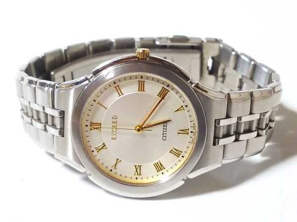 【Yy4☆】CITIZEN/シチズン◇EXCEED EUROS/エクシード/0330-H27848◇1993年製♂3針薄型クオーツ/美品_画像9