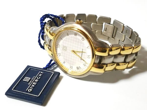 【Yy7☆】GIVENCHY/ジバンシィ◇MONTRES/SwissQuartz/Ref.GP.07.TT4◇2000年製♂2針クオーツ/コンビ/美品_風防は無傷です。