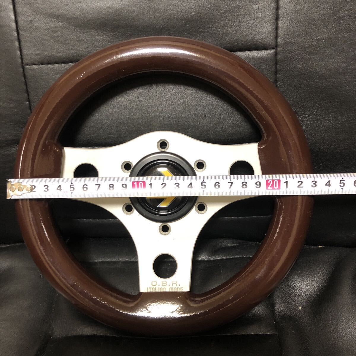  small diameter * wooden steering wheel *230mm*MOMO made horn button * highway racer * old car * hot-rodder 