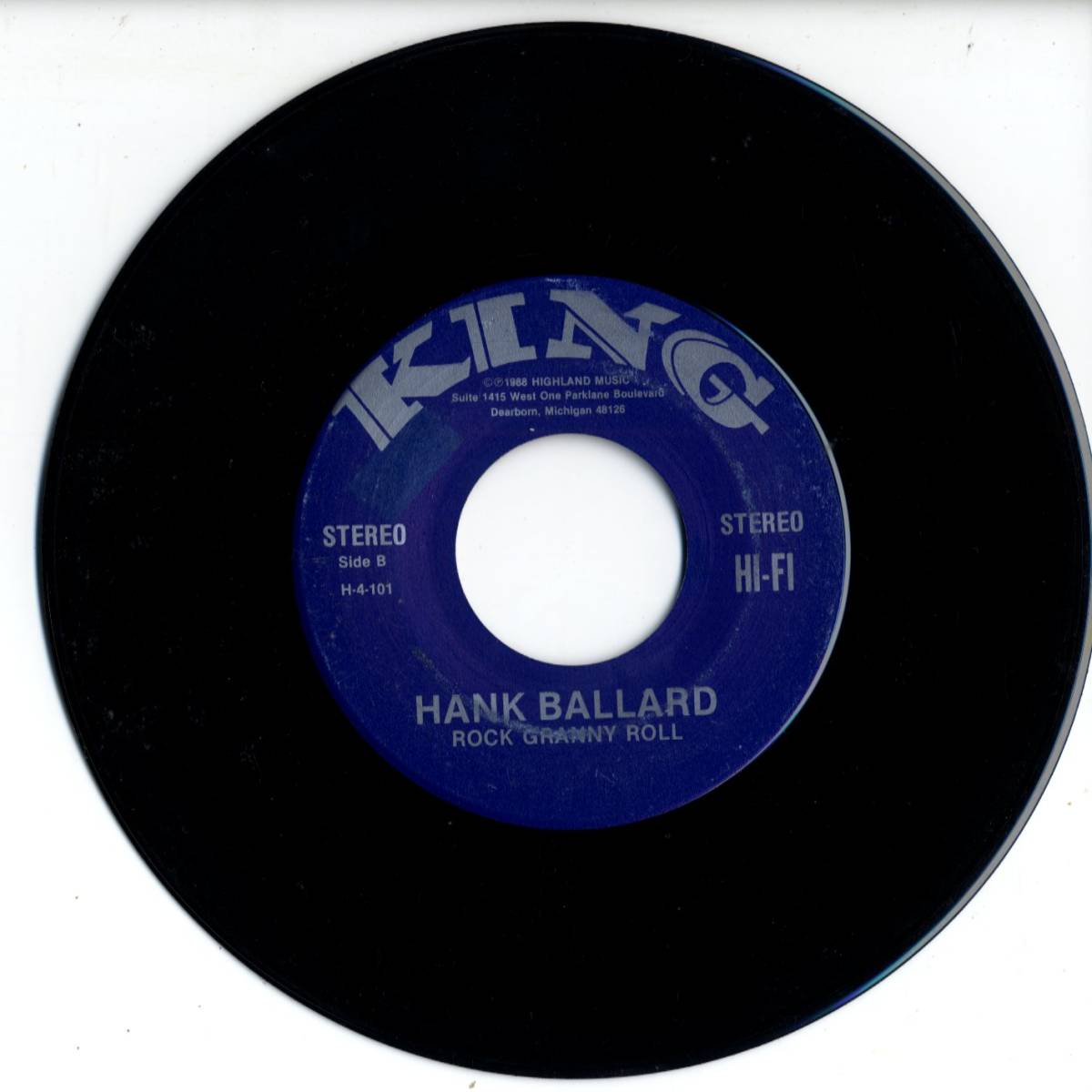 Hank Ballard 「Rock & Roll Wedding/ Rock Granny Roll」米国KING盤EPレコード　_画像2