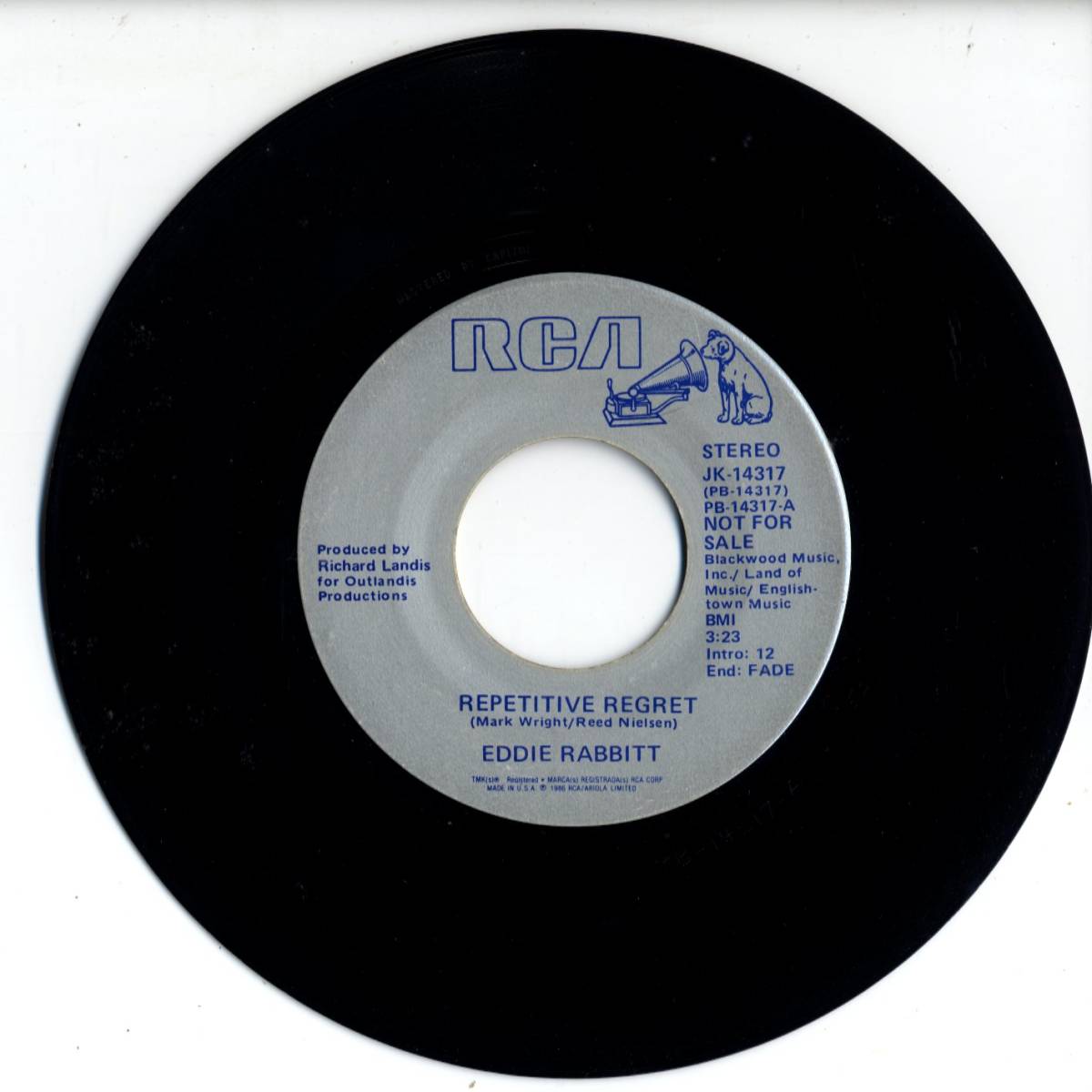 Eddie Rabbitt 「Repetitive Regret」　米国RCA盤プロモ用EPレコード_画像1