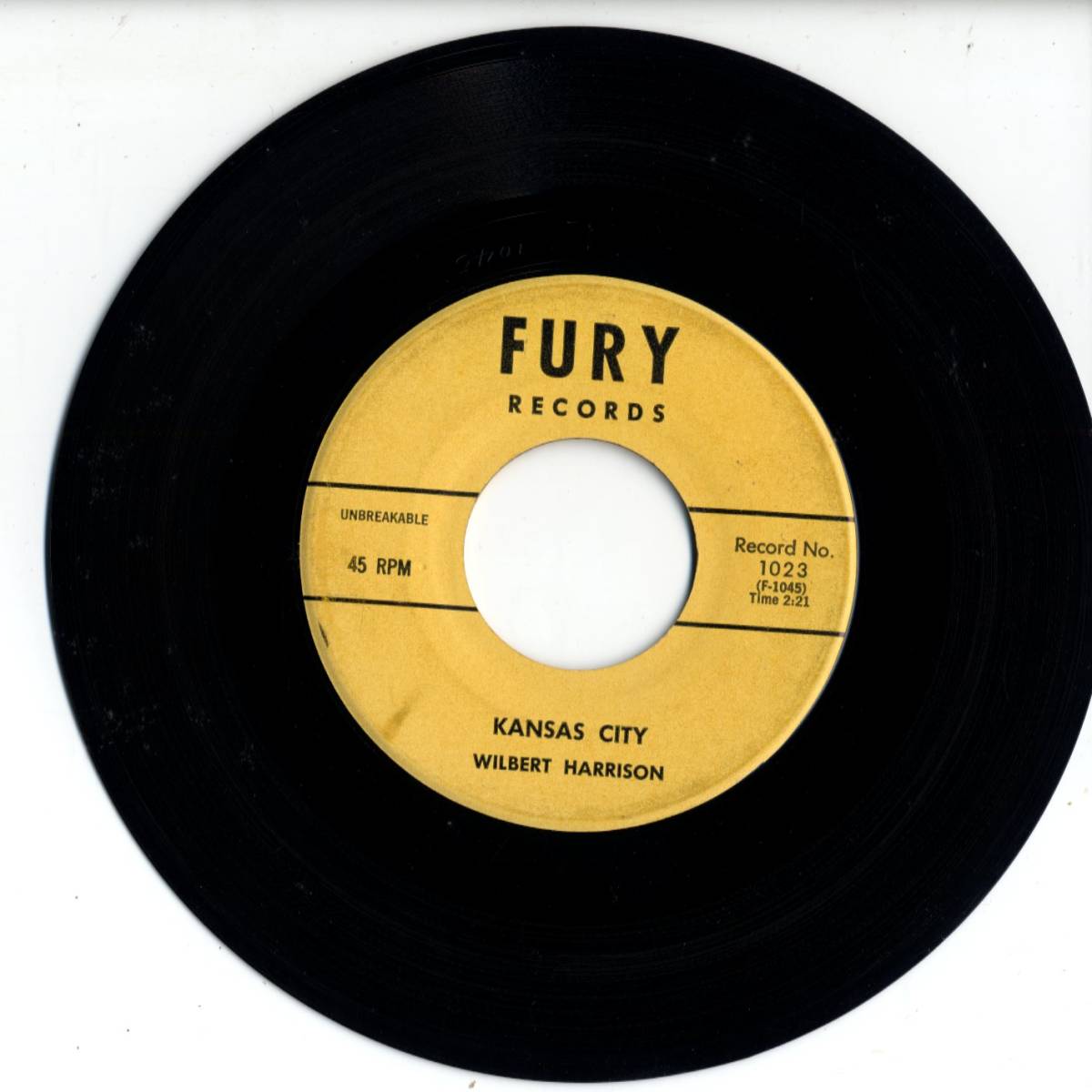 Wilbert Harrison 「Kansas City/ Listen, My Darling」 米国FURY盤EPレコード_画像1