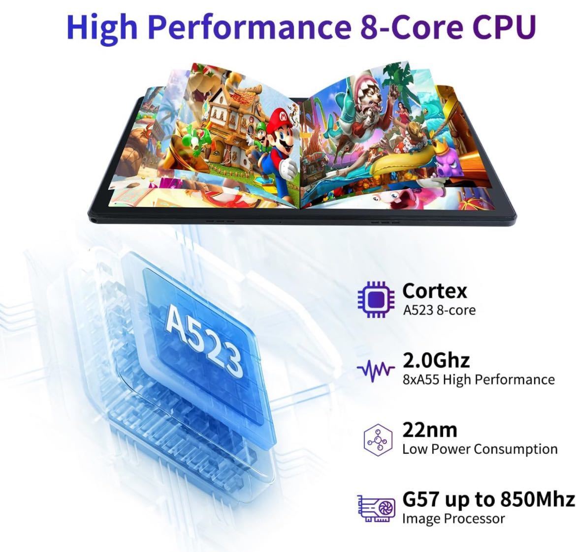 【2023最新タブレット8コア】タブレット 10インチ wi-fiモデル 8GB+128GB+1TB拡張可能 CPU 2.0Ghz 5000mAh大容量バッテリー_画像2