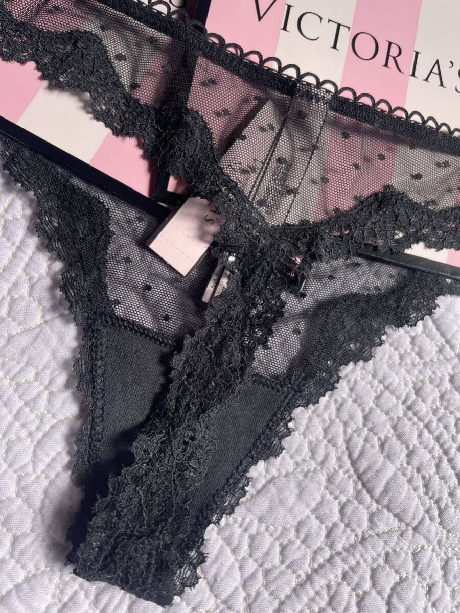  rare * high class line Victoria Secret shorts bikini ribbon black black polka dot floral print T-back song bread ti Logo underwear Ran Jerry 