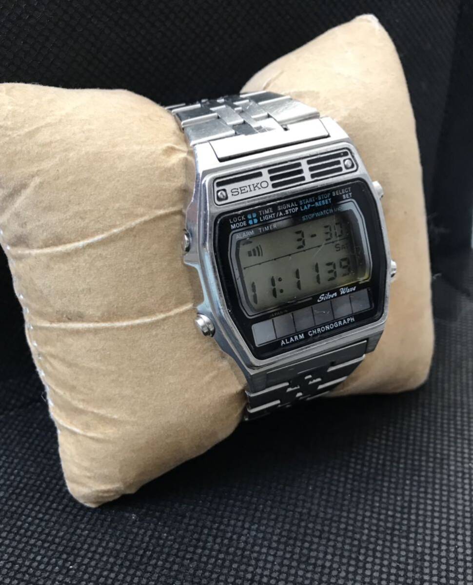 稼働 SEIKO セイコー silver waveシルバーウェーブA258-5000 デジタル クォーツ 腕時計 1980年代 希少 オリジナルブレス　 _画像6