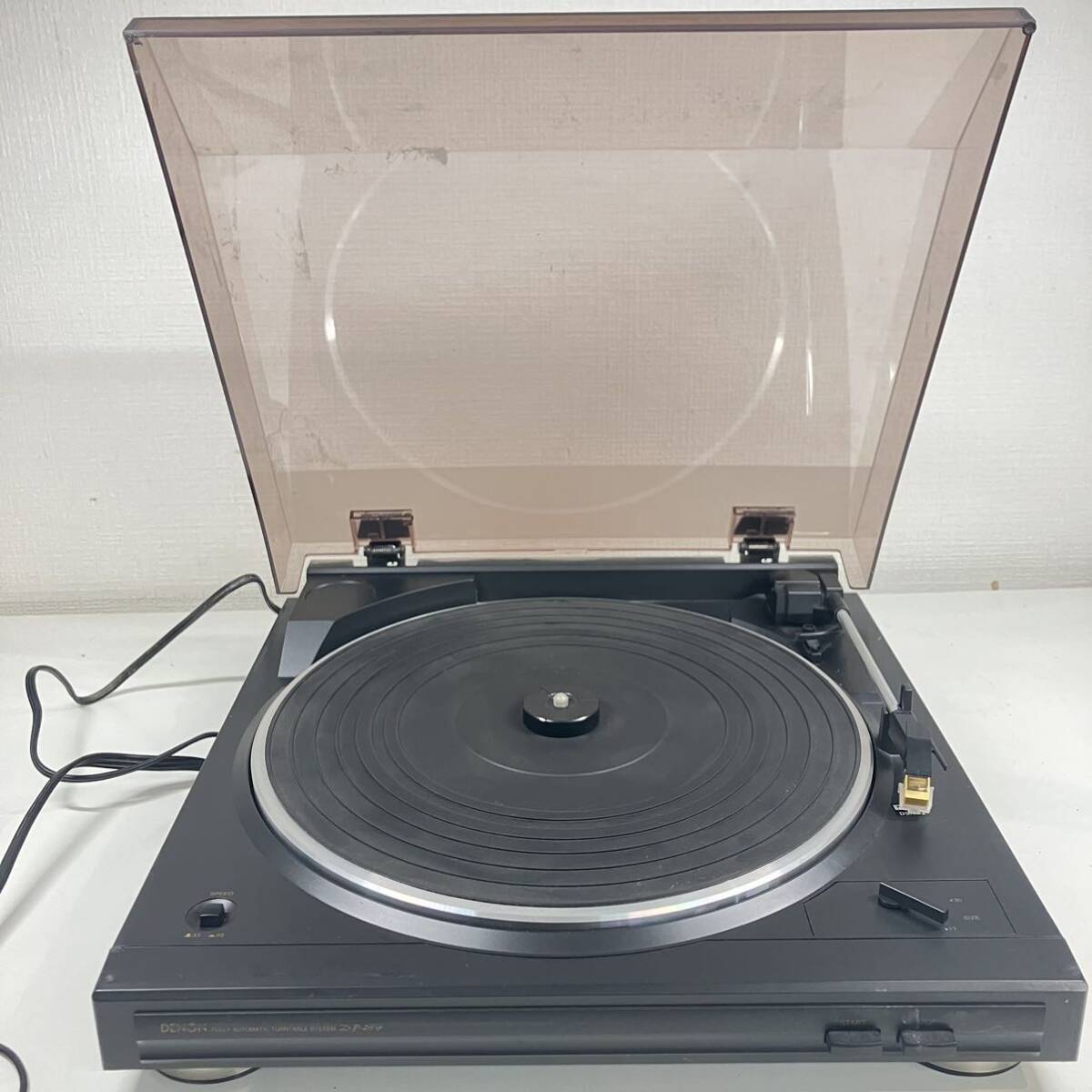 1円〜 3F DENON デノン ターンテーブル DP-29F レコードプレーヤー 動作確認済み フルオート FURRY AUTOMATIC TURNTABLE SYSTEM 回転確認_画像1