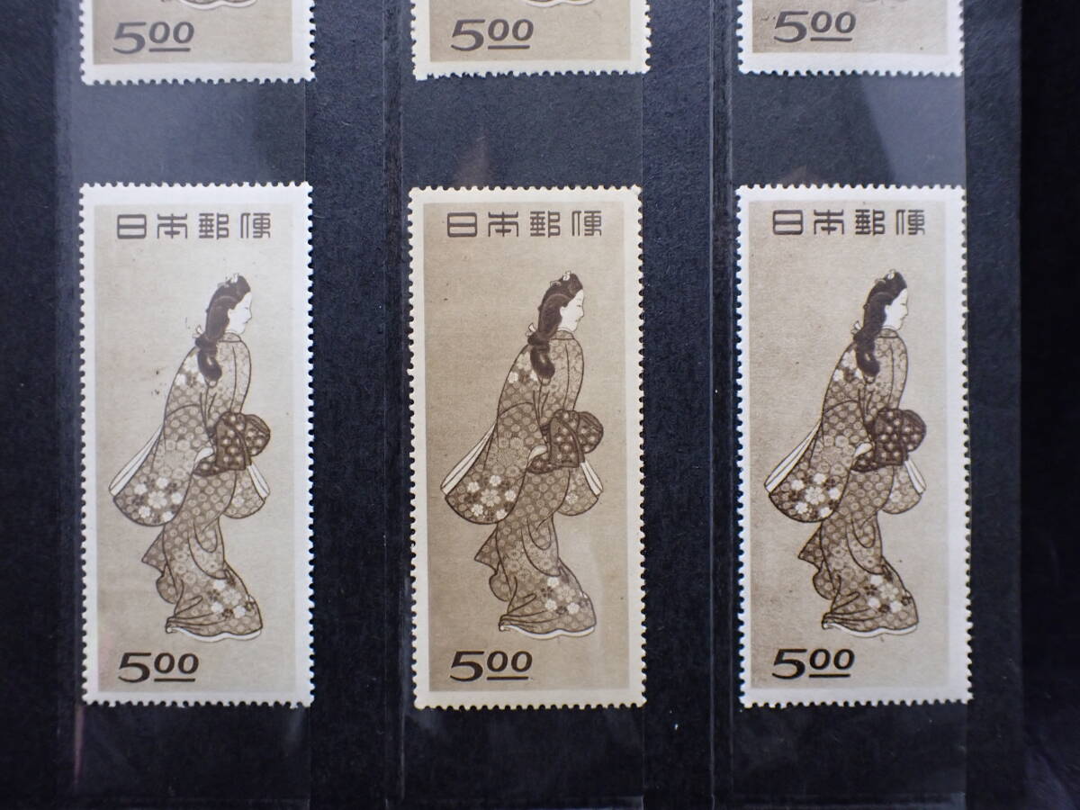 ◇希少◇日本切手　1948年　切手趣味週間　見返り美人　未使用　バラ計12枚◇美品◇①_画像5
