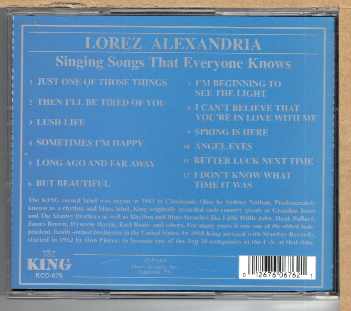 【中古CD】LOREZ ALEXANDRIA / SINGING SONGS THAT EVERYONE KNOWSの画像2