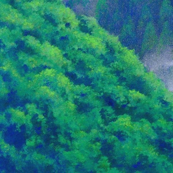 【真作】【WISH】清水信行「新緑雨過」日本画 10号 金落款 共シール ◆風雅・山霧の樹々名画 　　〇京風景人気画家 画文集出版 #24032154_画像5
