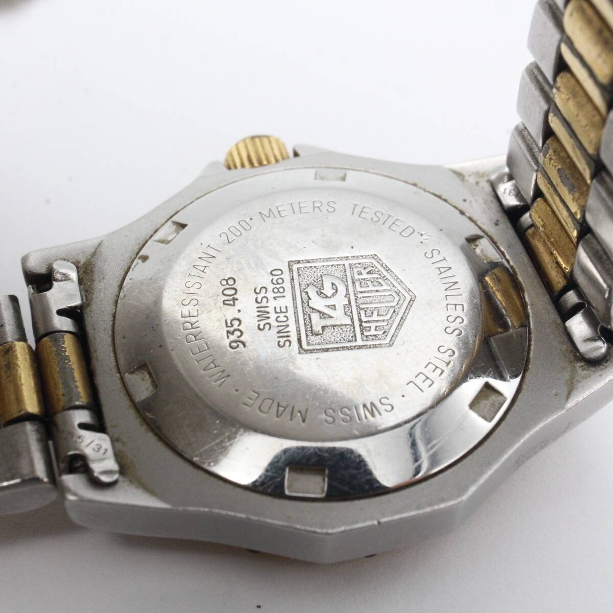 電池交換済み 【TAG HEUER タグホイヤー】 3000 プロフェッショナル 200M 935.408 デイト クォーツ/QZ レディース 腕時計 ゴールド文字盤_画像4