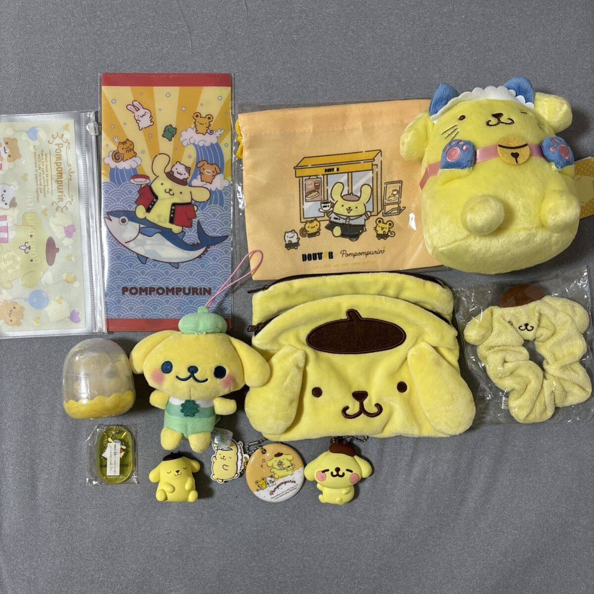 ★新品★まとめ　ポムポムプリン　グッズセット　ぬいぐるみ　フィギュア　ポーチ_画像1