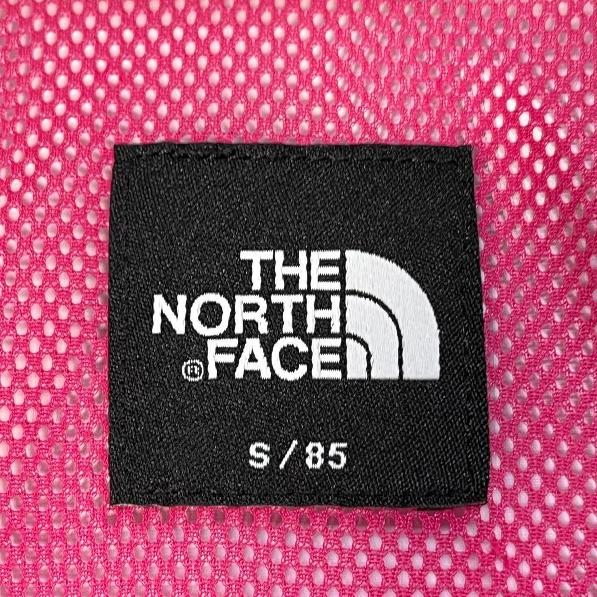 ノースフェイス マウンテンパーカー ナイロンジャケット　レディース　ネイビー紺色　ピンク　刺繍ワンポイントロゴ 古着　人気　1R