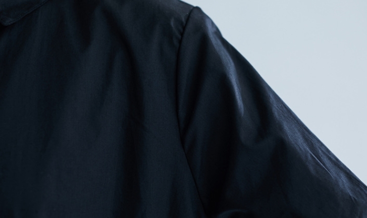 無地シャツ チュニック レディース トップス ブラウス ロングシャツ 体型カバー 折り襟 黒色 カジュアル通勤活用_画像4