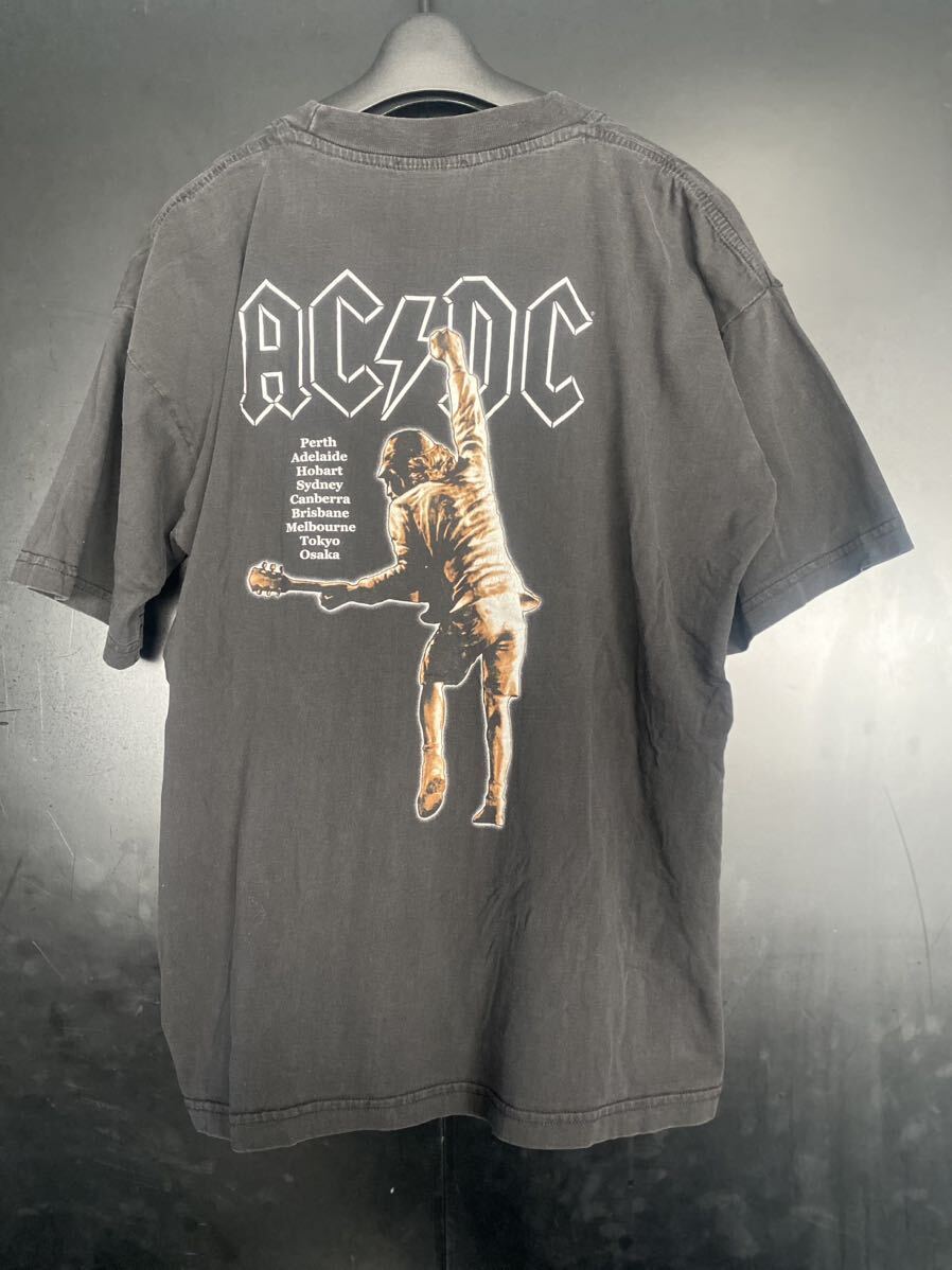 激レア 当時物 AC/DC Stiff Upper Lip Tour Tシャツ ヴィンテージ ブラック コピーライト ACMEタグ バンドTシャツ　ロックTシャツ_画像2