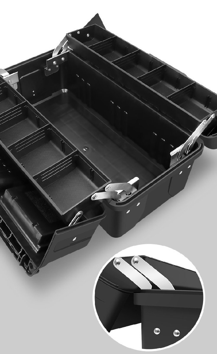 ツールボックスアップグレード 工具箱 工具収納 収納ボックス 小物収納ケース 大容量 折り畳み式 取っ手付 23*47*14cm_画像5