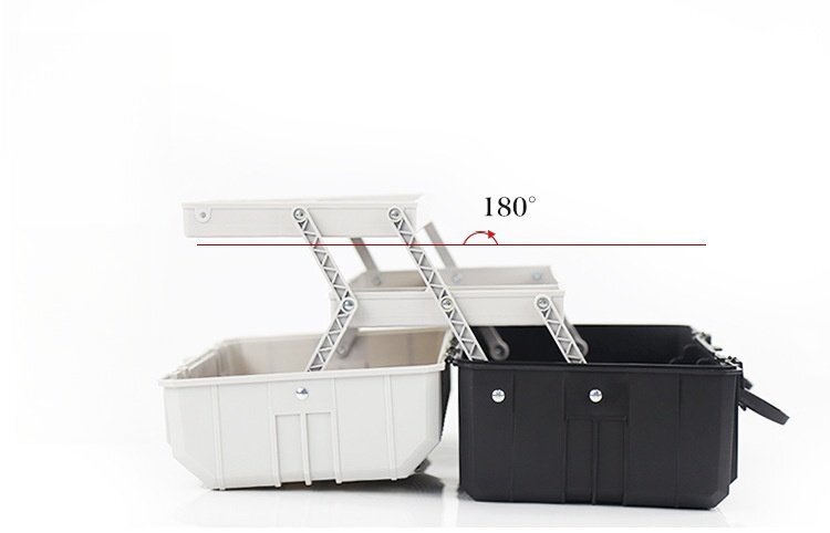 工具箱 ツールボックス 工具収納 収納ボックス 三段 大容量 取っ手付 工具入れ 移動が便利 折りたたみ式 道具箱 (グレー)_画像7