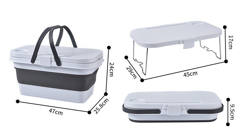  пикник te-b портативный стол кемпинг корзина отдых складной уличный compact легкий движение . цветок видеть крышка имеется белый 