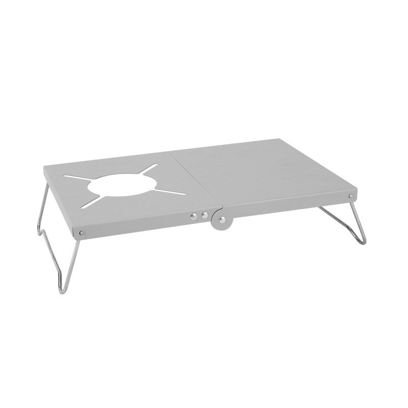シングルバーナー用テーブル 折り畳み コンパクト キャンプ用 遮熱板 ステンレス製(シルバー)の画像7