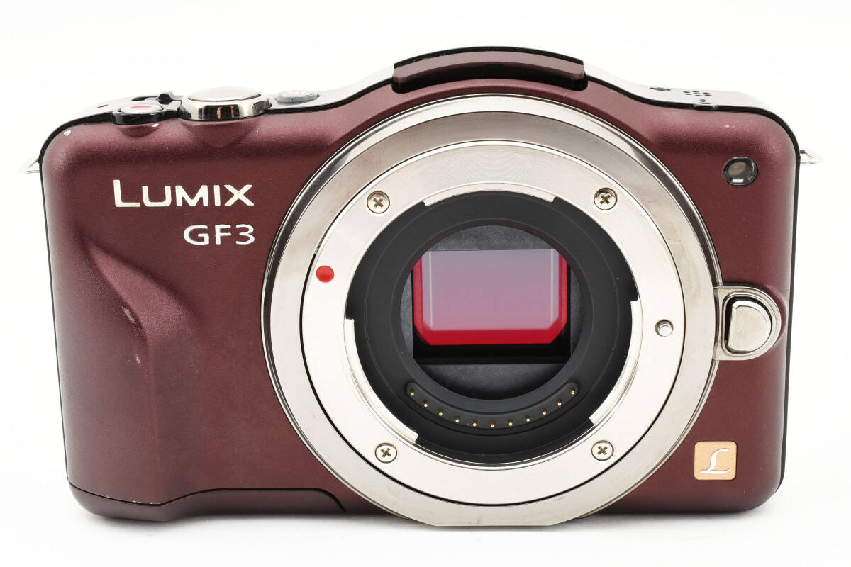 ★革製LUMIX専用ケース付属★ シャッター&フラッシュOK！パナソニック Pansonic LUMIX DMC-GF3 ボディ ブラウン 茶色 希少カラー★ #M10372_画像3