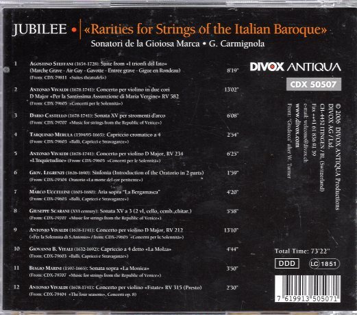 イタリア・バロックの珍しい弦楽合奏曲　カルミニョーラ(Vn)、ソナトリ・デ・ラ・ジョイオーサ・マルカ_画像2