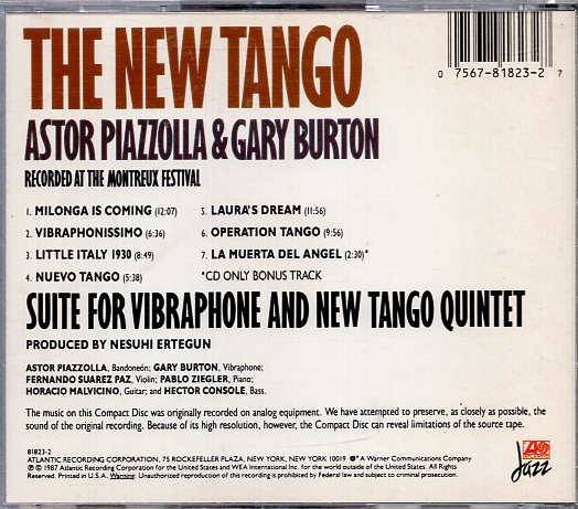 THE NEW TANGO　　ASTOR PIAZZOLLA ＆GARY BURTON_画像2