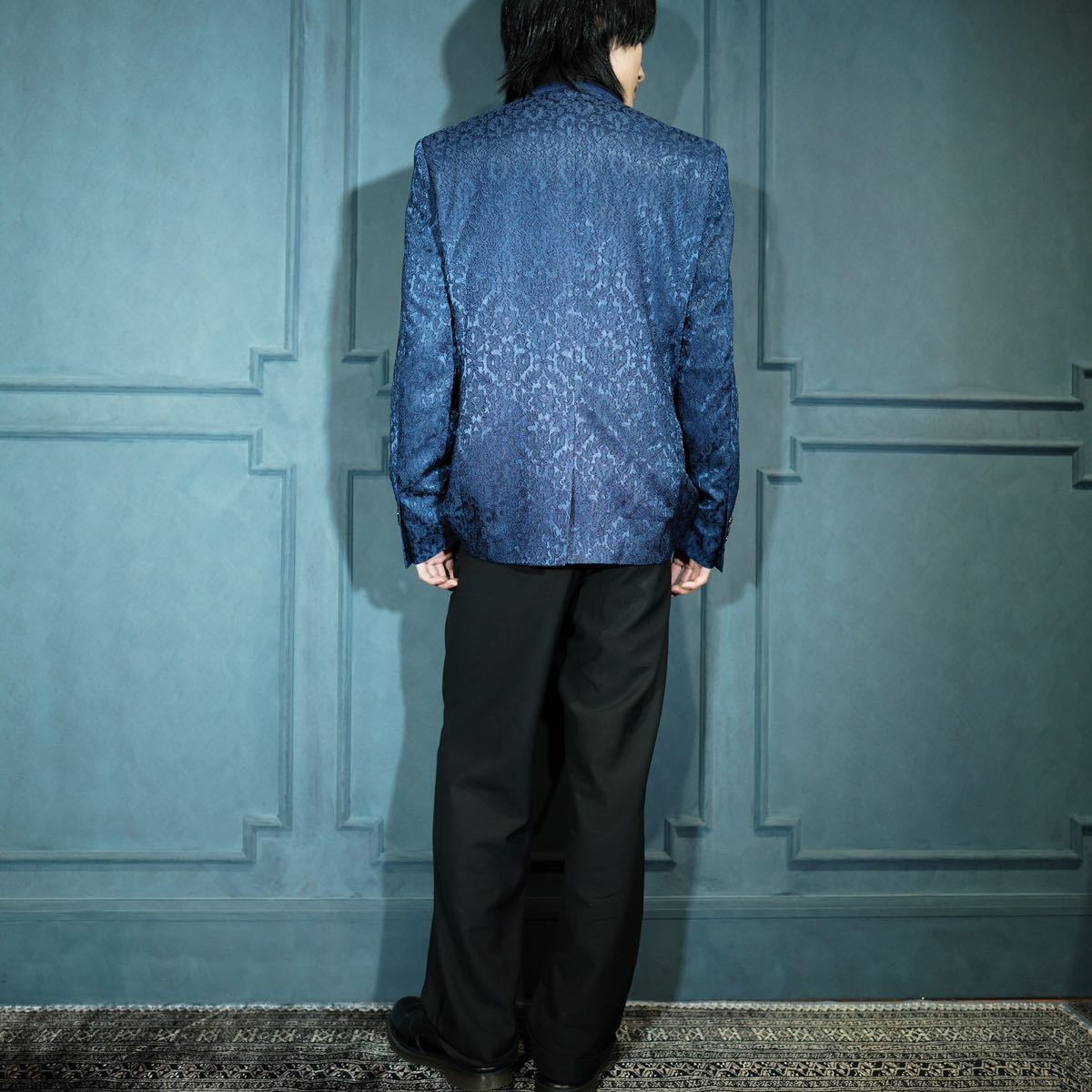 *SPECIAL ITEM* EU VINTAGE EMBRIDERY JACQUARD DESIGN TAILORED JACKET/ヨーロッパ古着ジャガード刺繍デザインテーラードジャケット