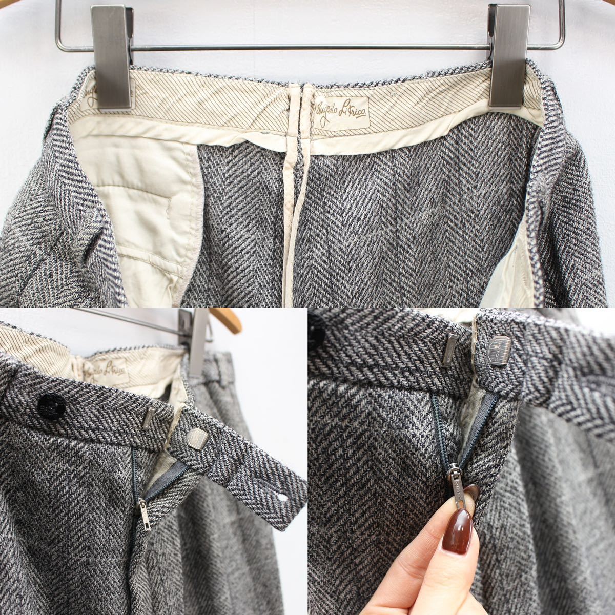 EU VINTAGE angelo Litrico CHECK PATTERNED TWEED SET UP SUIT/ヨーロッパ古着チェック柄ツイードセットアップスーツ