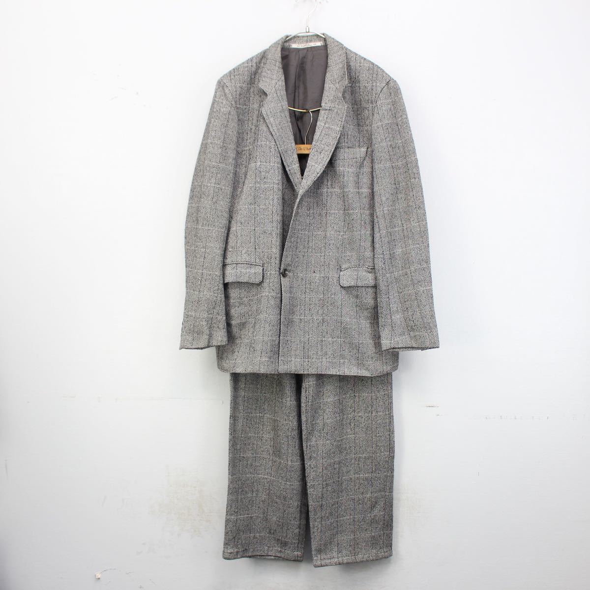 EU VINTAGE angelo Litrico CHECK PATTERNED TWEED SET UP SUIT/ヨーロッパ古着チェック柄ツイードセットアップスーツ