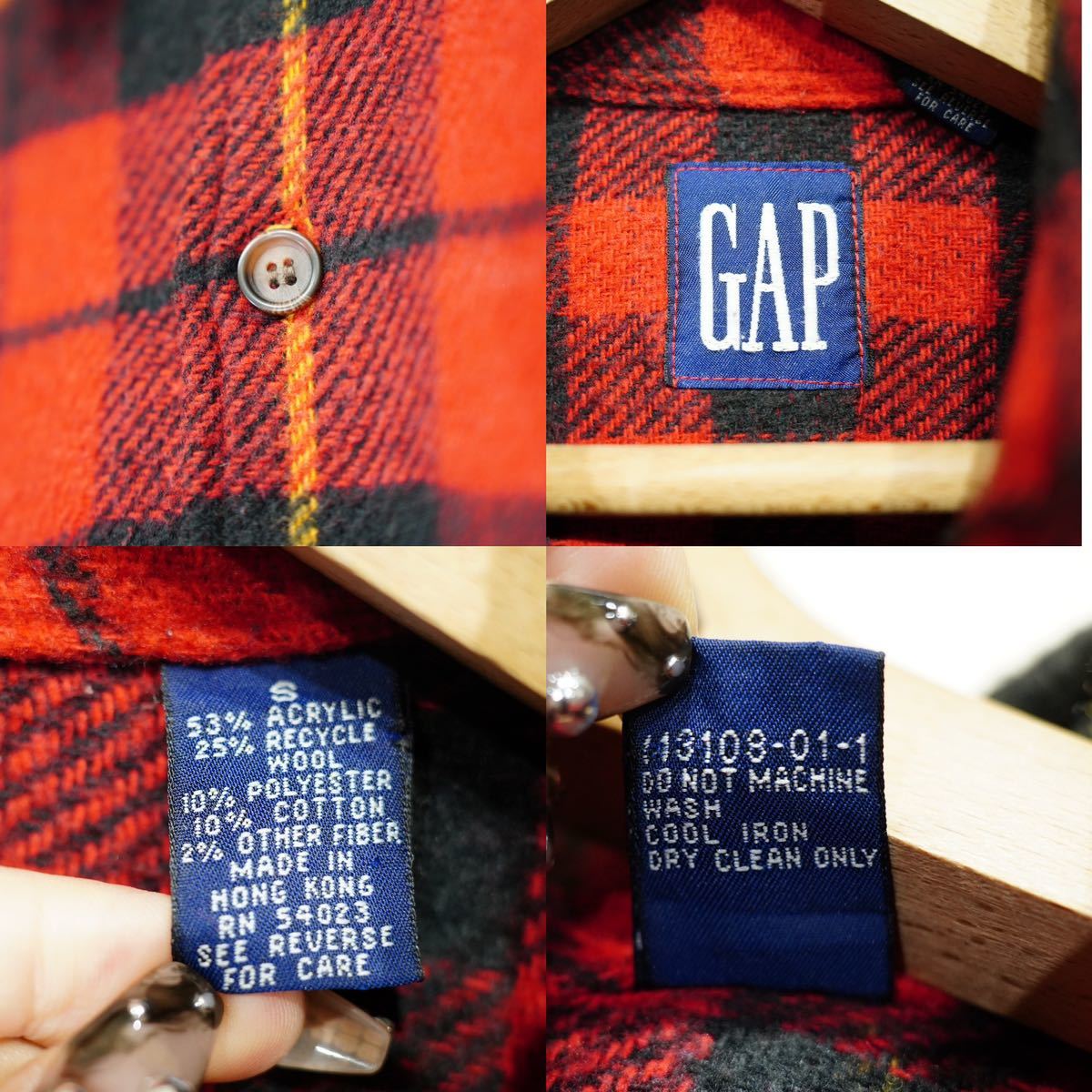 USA VINTAGE GAP CHECK PATTERNED WOOL SHIRT/アメリカ古着オールドギャップチェック柄ウールシャツ