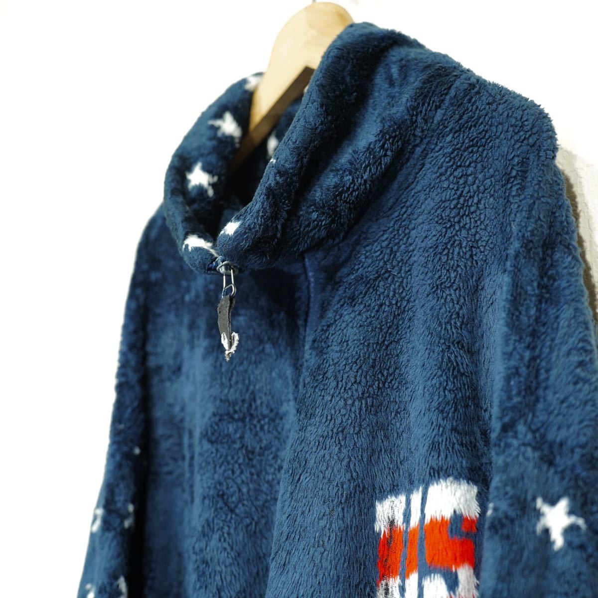 USA VINTAGE milton funwear MADE IN CANADA/アメリカ古着アメリカ国旗デザインジップアップフリースジャケット