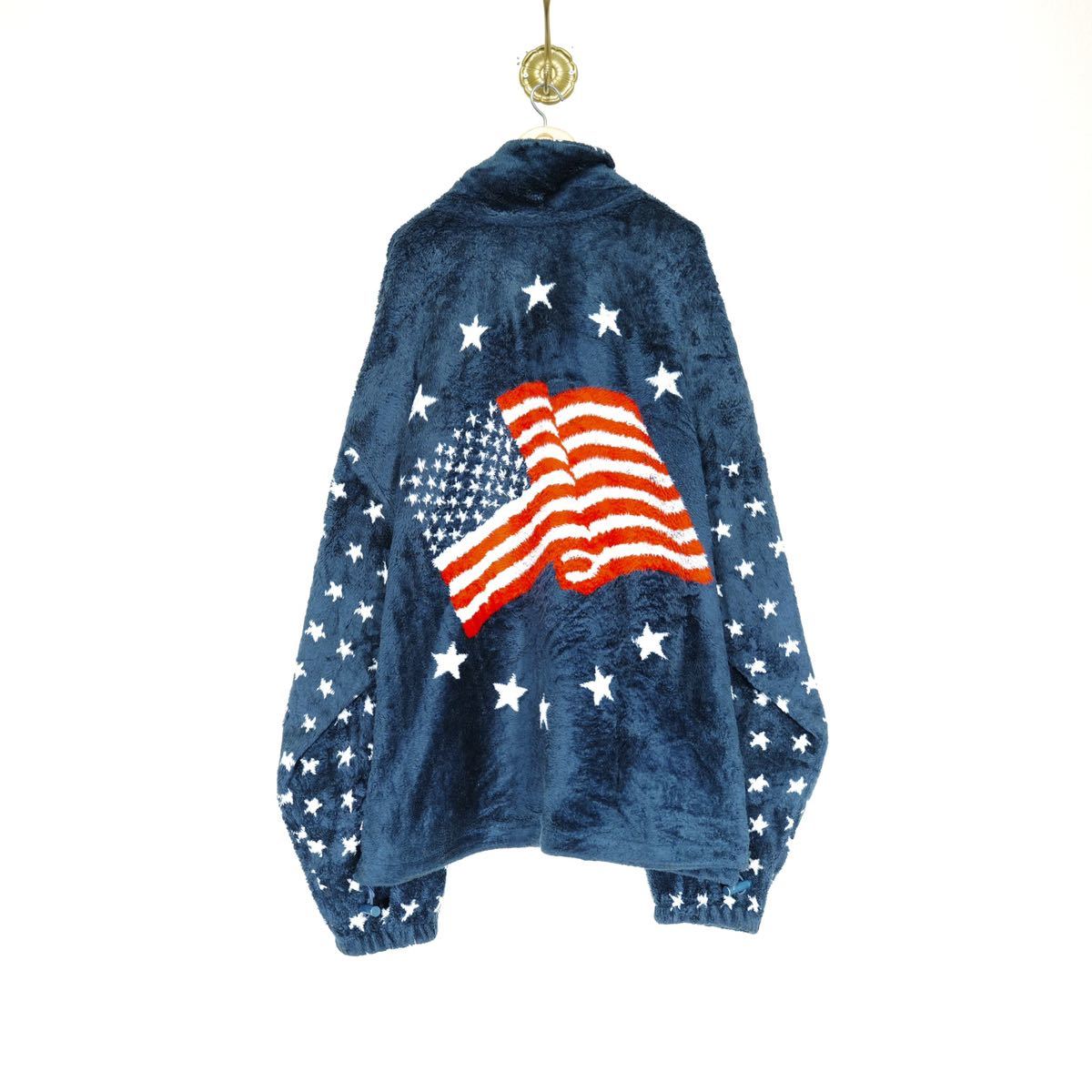 USA VINTAGE milton funwear MADE IN CANADA/アメリカ古着アメリカ国旗デザインジップアップフリースジャケット