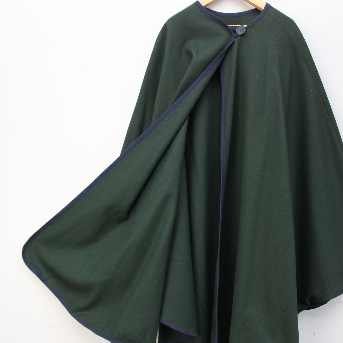 EU VINTAGE WOOL DESIGN OVER CAPE COAT PONCHO/ヨーロッパ古着ウールデザインオーバーケープコート_画像8