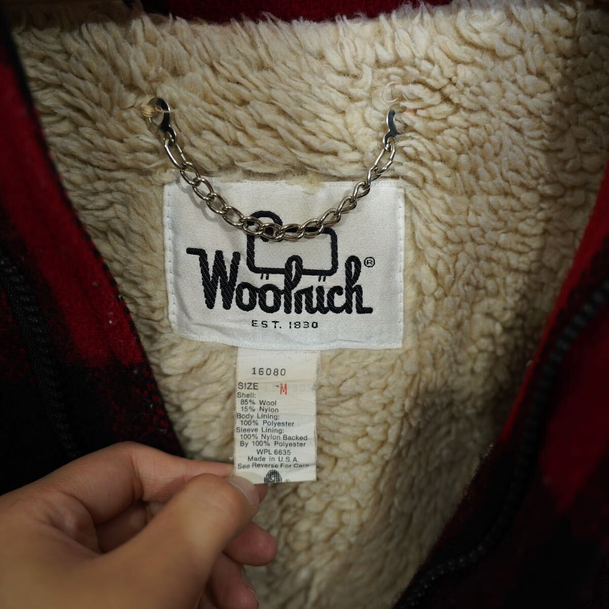 USA VINTAGE Woolrich CHECK PATTERNED ZIP WOOL BLOUSON USA VINTAGE Woolrich CHECK PATTERNED ZIP WOOL BLOUSON