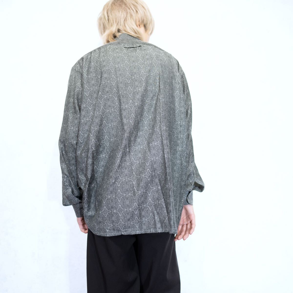 EU VINTAGE FAIRBANKS EMBROIDERY JACQUARD DESIGN SHIRT/ヨーロッパ古着ジャガード刺繍デザインシャツ