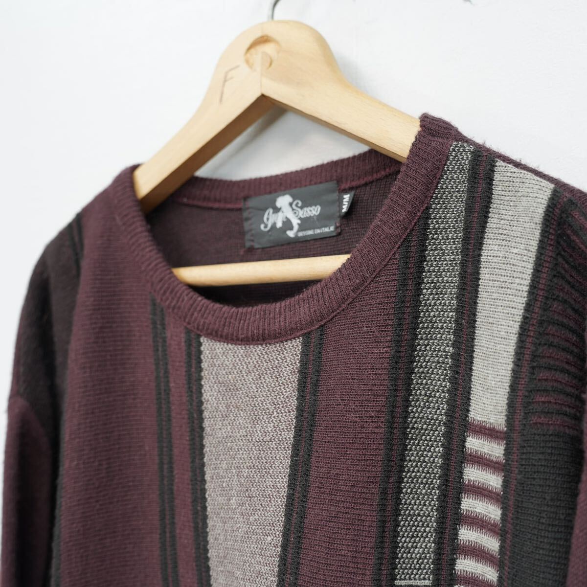 EU VINTAGE gian Sasso MODE DESIGN PATTERNED KNIT/ヨーロッパ古着モードデザイン柄ニット