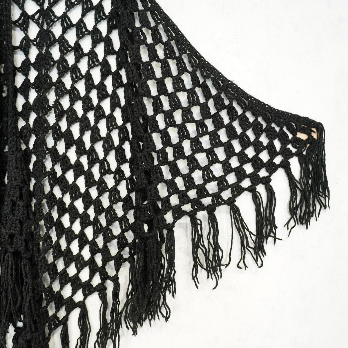 USA VINTAGE CLOCHET DESIGN KNIT CAPE/アメリカ古着鍵編みデザインニットケープ_画像8