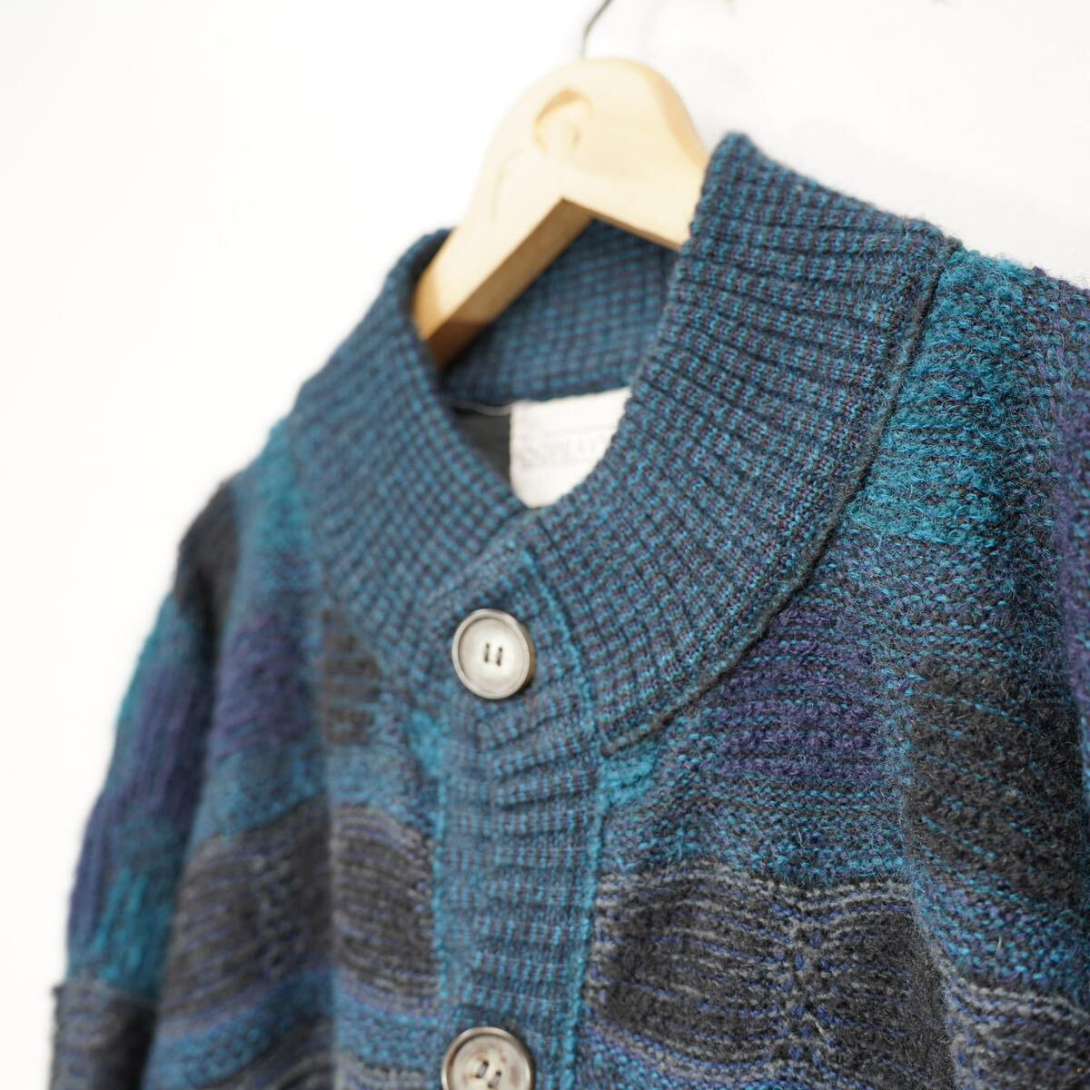 EU VINTAGE SOPRAVVENTO 3D KNIT DESIGN CARDIGAN MADE IN ITALY/ヨーロッパ古着3Dニットデザインカーディガン