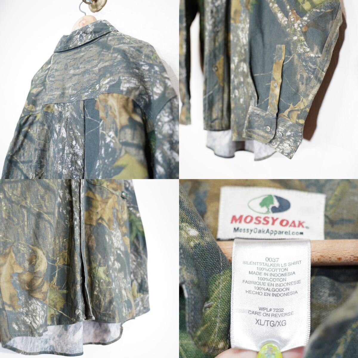 USA VINTAGE MOSSY OAK DOG HUNTING EMBROIDERY DESIGN OUTDOOR SHIRT/アメリカ古着ドッグハンティング刺繍デザインアウトドアシャツ_画像9