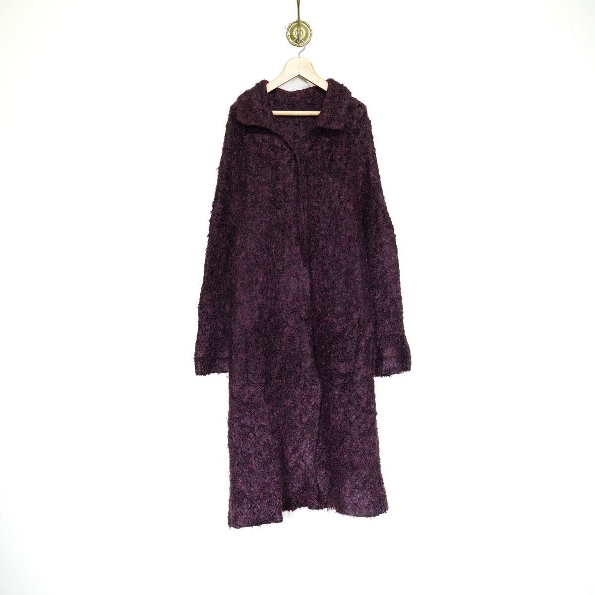 *SPECIAL ITEM* USA VINTAGE PURPLE COLOR MOHAIR LONG COAT/アメリカ古着パープルカラーモヘアロングコート