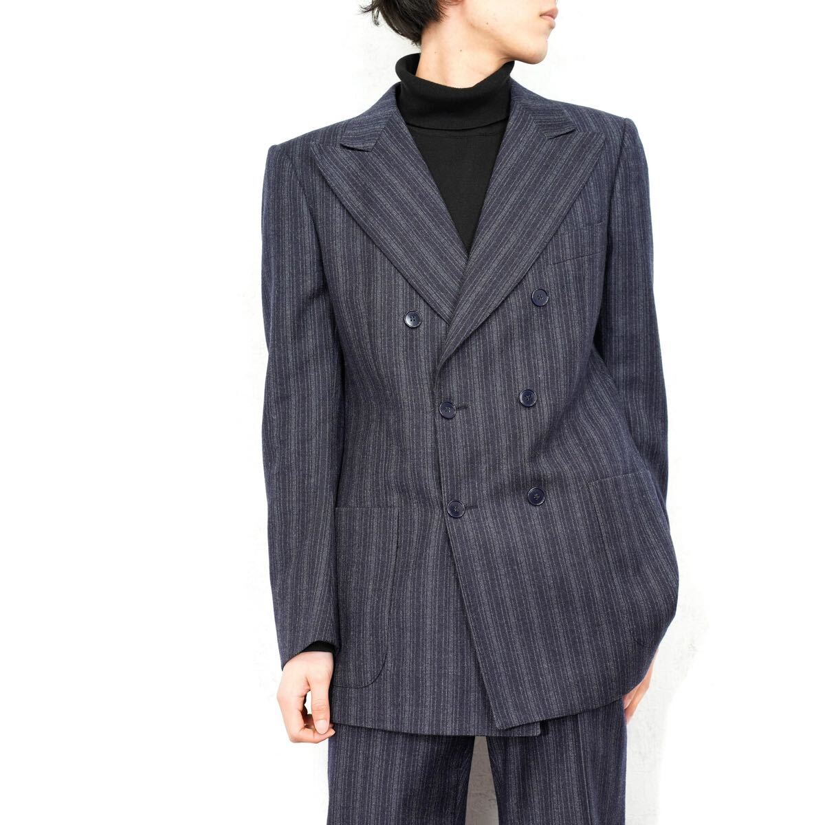 EU VINTAGE Facis VENTANNI STRIPE PATTERNED WOOL SET UP SUIT EU VINTAGE Facis VENTANNI STRIPE PATTERNED WOOL SET UP SUIT