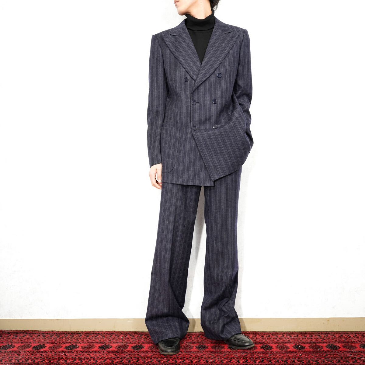 EU VINTAGE Facis VENTANNI STRIPE PATTERNED WOOL SET UP SUIT EU VINTAGE Facis VENTANNI STRIPE PATTERNED WOOL SET UP SUIT