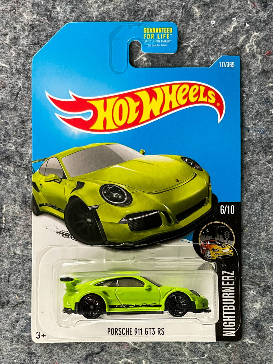 Hot Wheels 2017 Porsche 911 GT3 RS ホットウィール ポルシェ ライムグリーン USカードの画像1