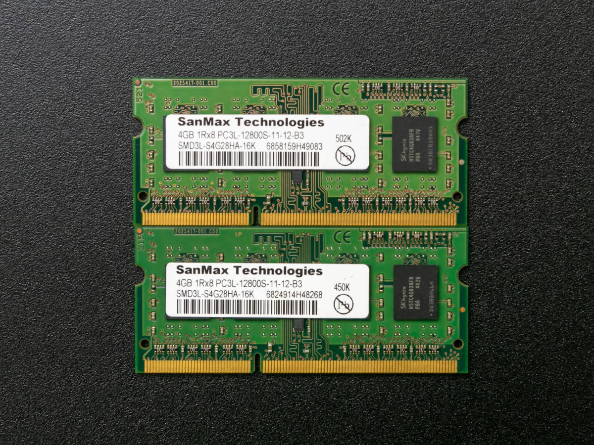 *1 jpy start 10 pieces set PC3L-12800S(DDR3-1600) SO-DIMM 4GB Note PC for memory DDR3L SanMax