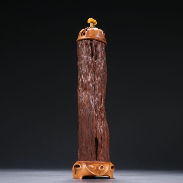 【瓏】龍眼の木彫 隨形香筒 清時代 極細工 手彫り 置物 擺件 中国古美術 蔵出_画像6