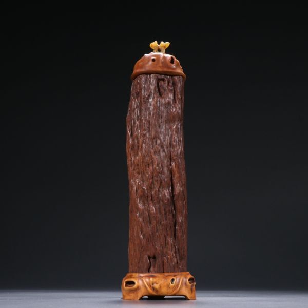 【瓏】龍眼の木彫 隨形香筒 清時代 極細工 手彫り 置物 擺件 中国古美術 蔵出_画像2